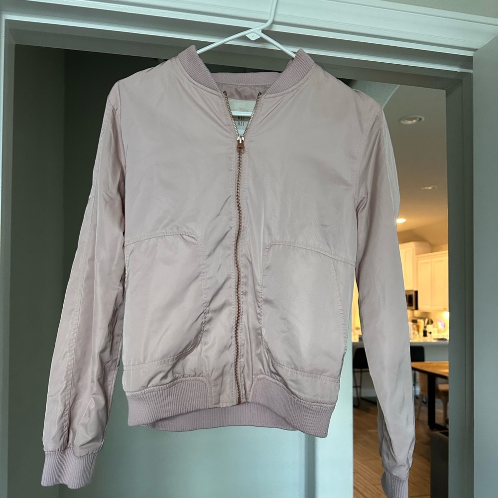 Anthropologie Baby Pink Bomber Jacket